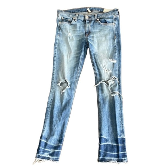Sz28 Rag & Bone Crop Jean in Ensenada Wash, Factory Distressed in VGUC - Picture 6 of 15